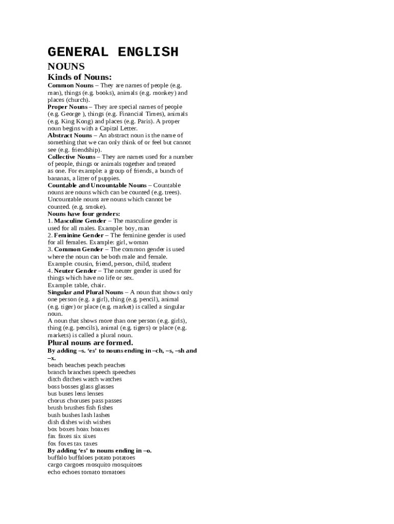 What Is a Common Noun? Types, Explanation, and Doc Template pdfFiller
