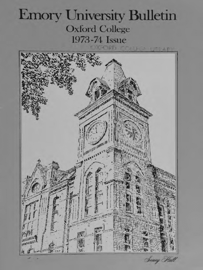 Fillable Online oxford library emory Emory University Bulletin Oxford