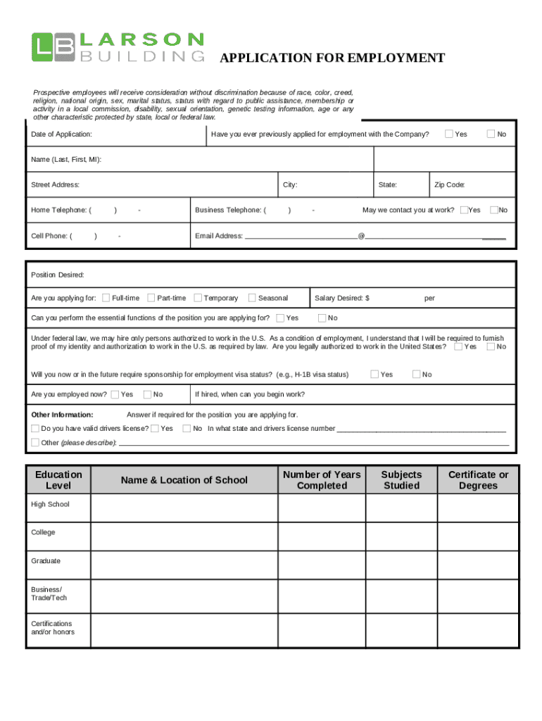 CITY OF LUMBERTON APPLICATION FOR EMPLOYMENT Doc Template pdfFiller