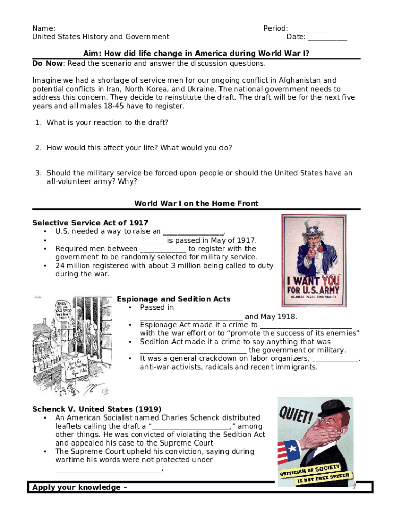 Causes of World War I Worksheet Answer Key Doc Template | pdfFiller