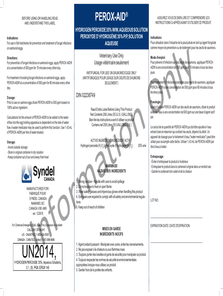 Remplissable En Ligne Hydrogen peroxide as a fungicide for fish culture