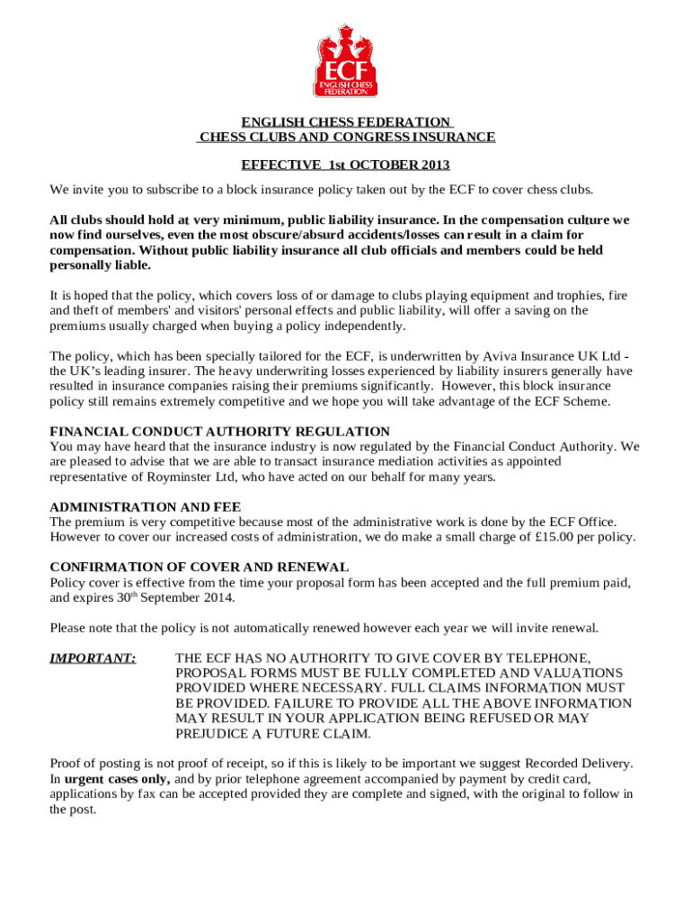ClubInsuranceRenewalApplication. englishchess org Doc