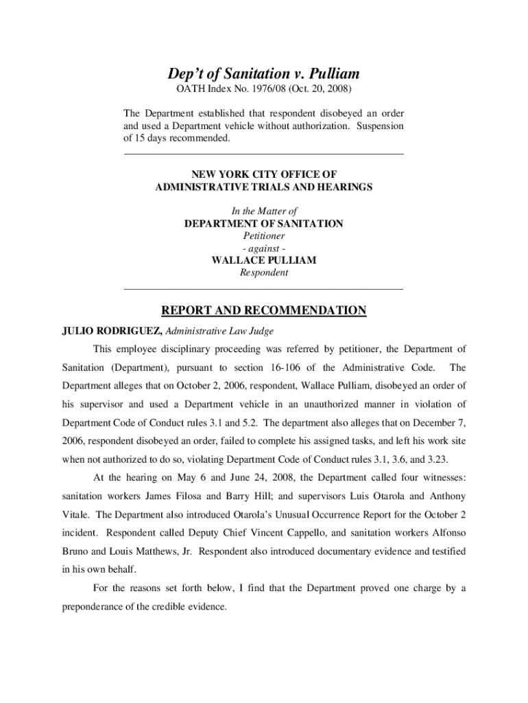 Fillable Online archive citylaw New York City Department of Sanitation