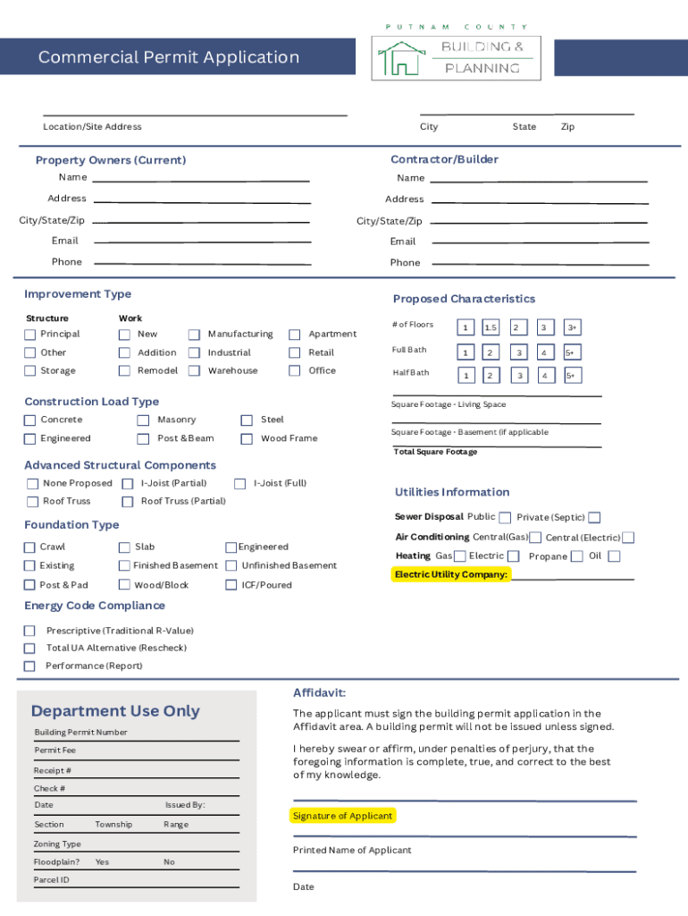 Fillable Online Commercial Building Permit Application Chelan County