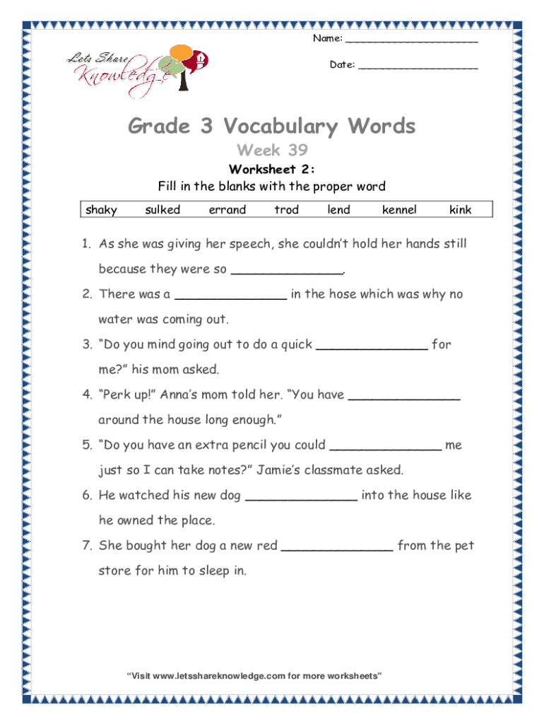 Fillable Online Context Clues Worksheet for Grade 3 - Exercise 3 Fax