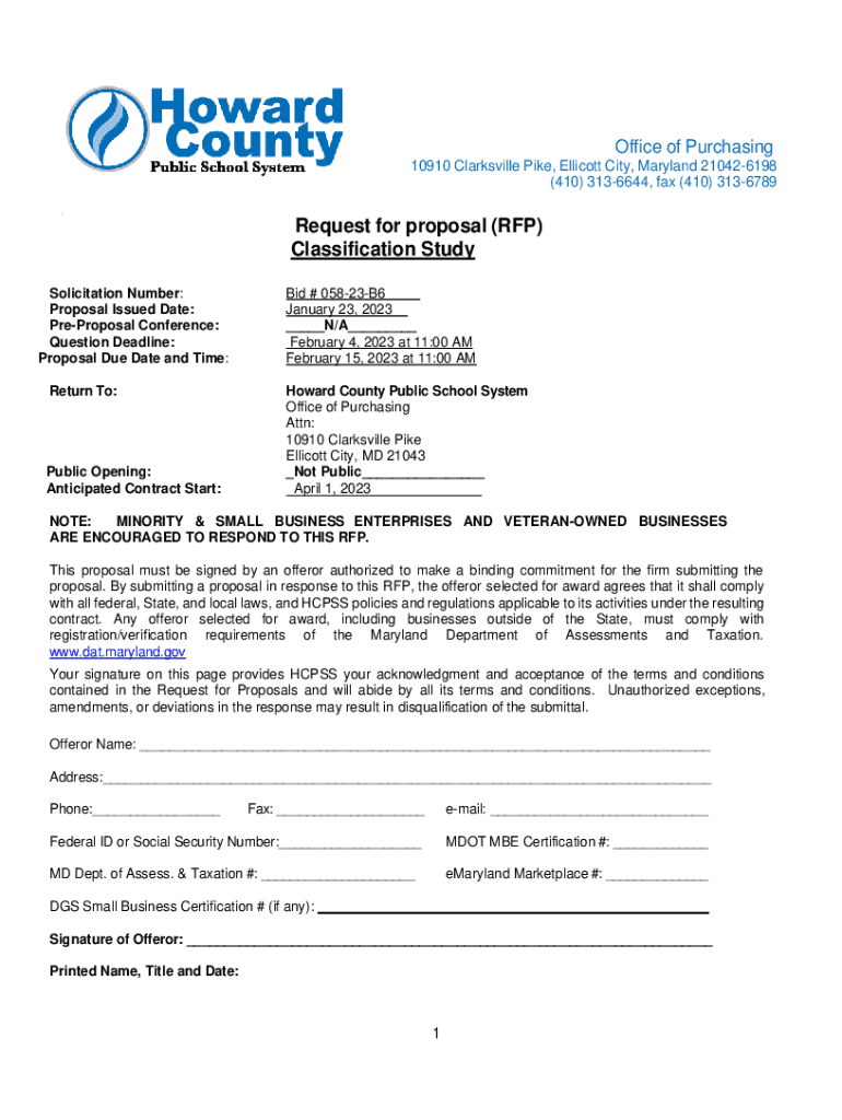 Fillable Online Town of Front Royal, Virginia Request for Proposal 13