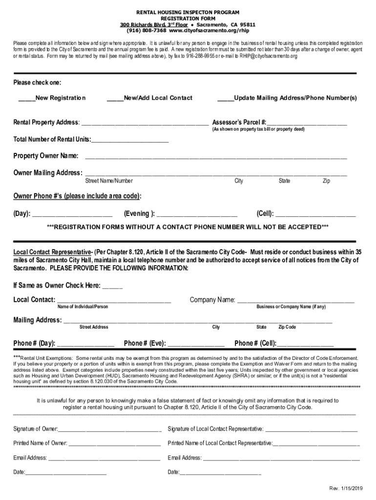 Fillable Online Rental Housing Inspection Program Code Enforcement