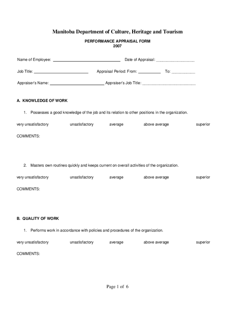 Fillable Online staff performance appraisal form.doc Fax Email Print
