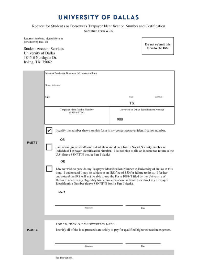 Fillable Online Form W9S Frequently Asked Questions WVU Tax Services
