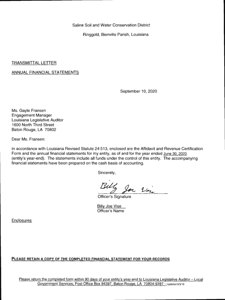 Fillable Online lla la Bienville Parish Hospital Service District No. 1