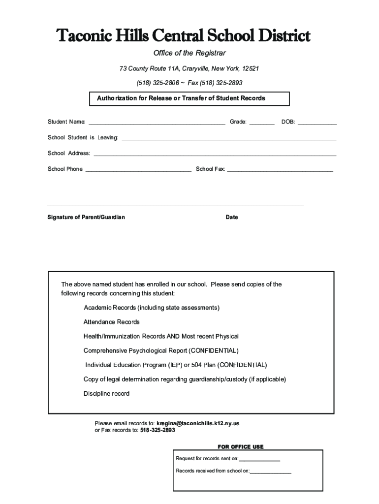 Fillable Online District Detail for TACONIC HILLS CENTRAL SCHOOL