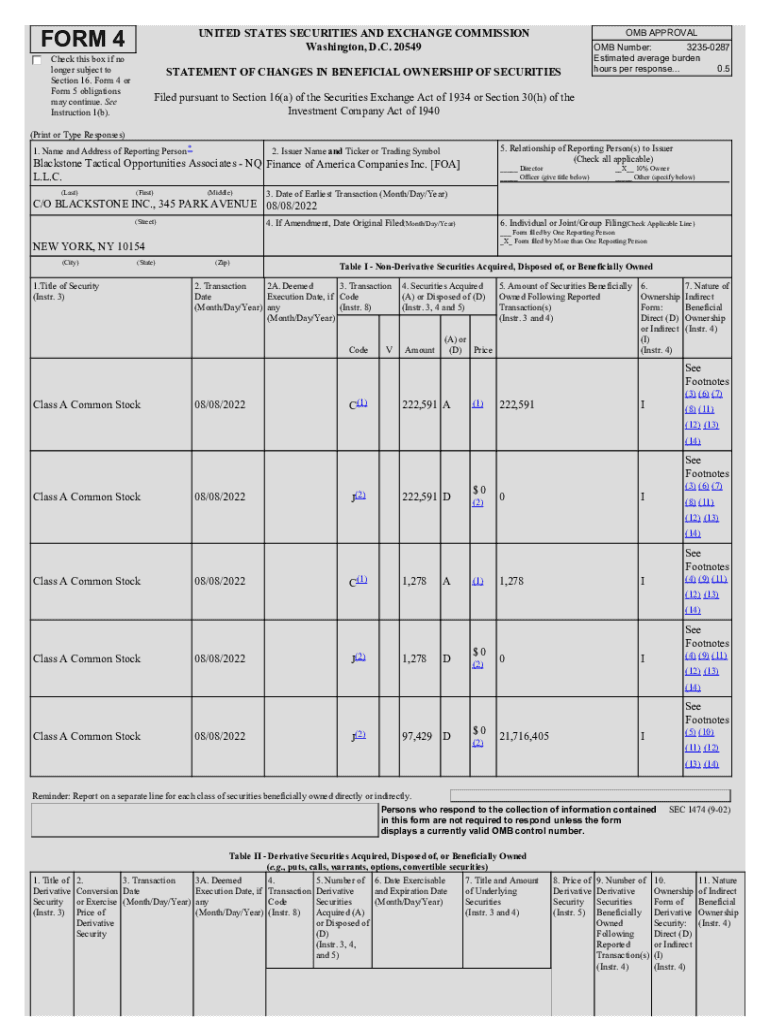Fillable Online Blackstone Tactical Opportunities Associates NQ