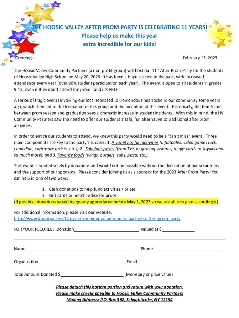 Fillable Online The Hoosic Valley Community Partners (a nonprofit