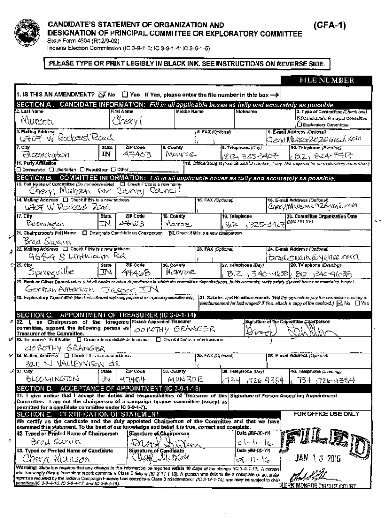 Fillable Online !If;IOJ Monroe County, Indiana Fax Email Print