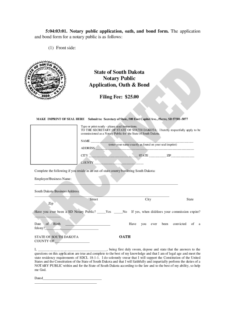 Fillable Online Notary public application, oath, and bond form Fax