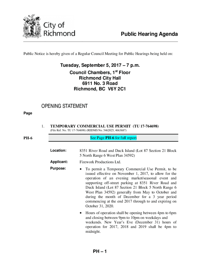 Fillable Online TEMPORARY COMMERCIAL USE PERMIT (TU 17764698) Fax