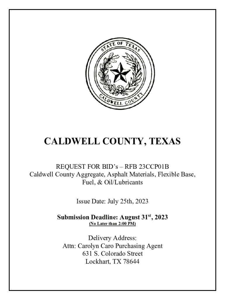 Fillable Online Bid to the City of Caldwell Fax Email