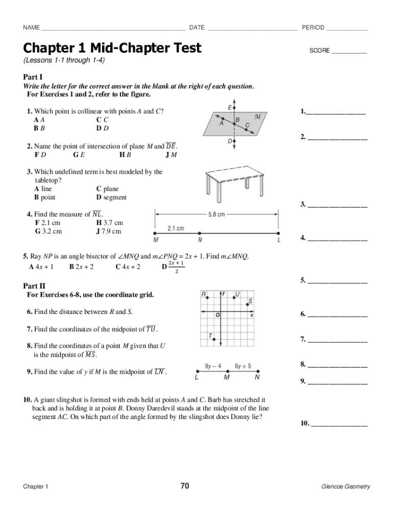 Fillable Online Chapter 1 Mid-Chapter Test Fax Email Print - pdfFiller