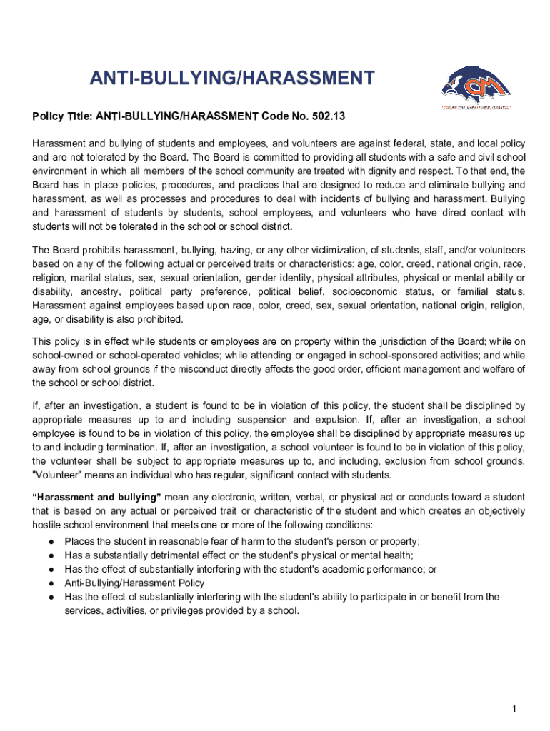 Fillable Online colfaxmingo k12 ia ANTIBULLYING/HARASSMENT Fax Email