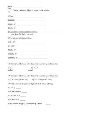 Fillable Online Sig.-Figs.-Sci.-Notation-Worksheet-Answer-Key Fax Email