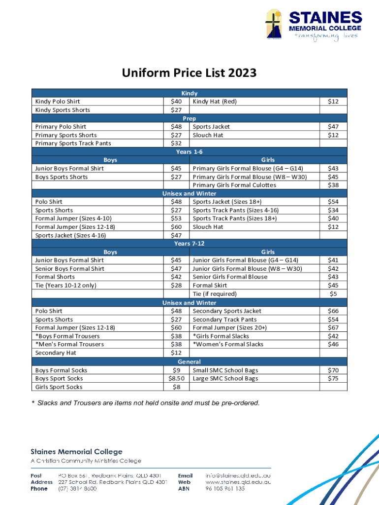 Fillable Online staines qld edu Boys Uniform Shirts in Boys School Uniforms(1000+) Fax Email