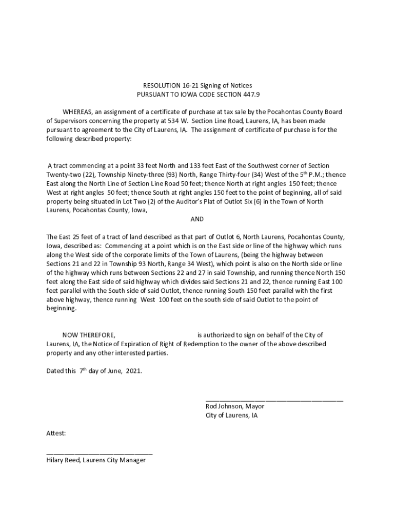 Fillable Online IOWA TAX SALES AND TAX TITLES PDF Free Download Fax