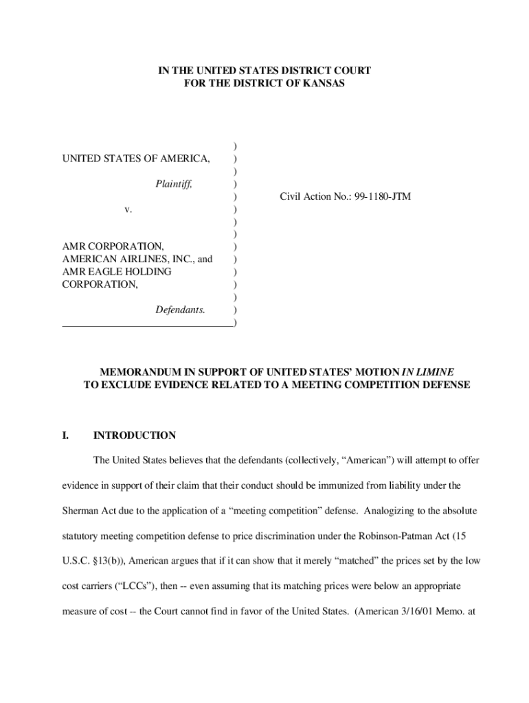 Fillable Online United States et al. v. US Airways Group, Inc. and AMR Fax Email Print