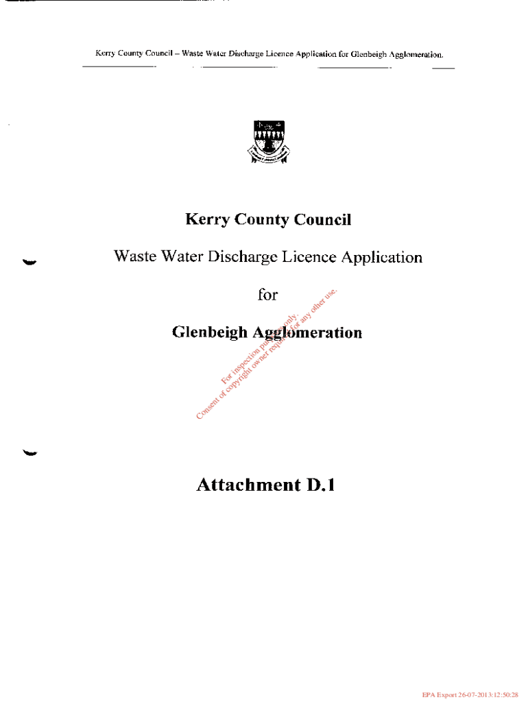 Fillable Online Kerry County Council Waste Water Discharge Licence