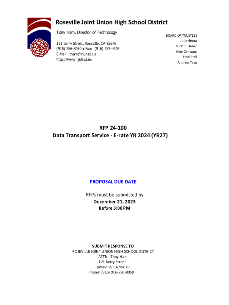 Fillable Online Roseville Joint Union High School District Information