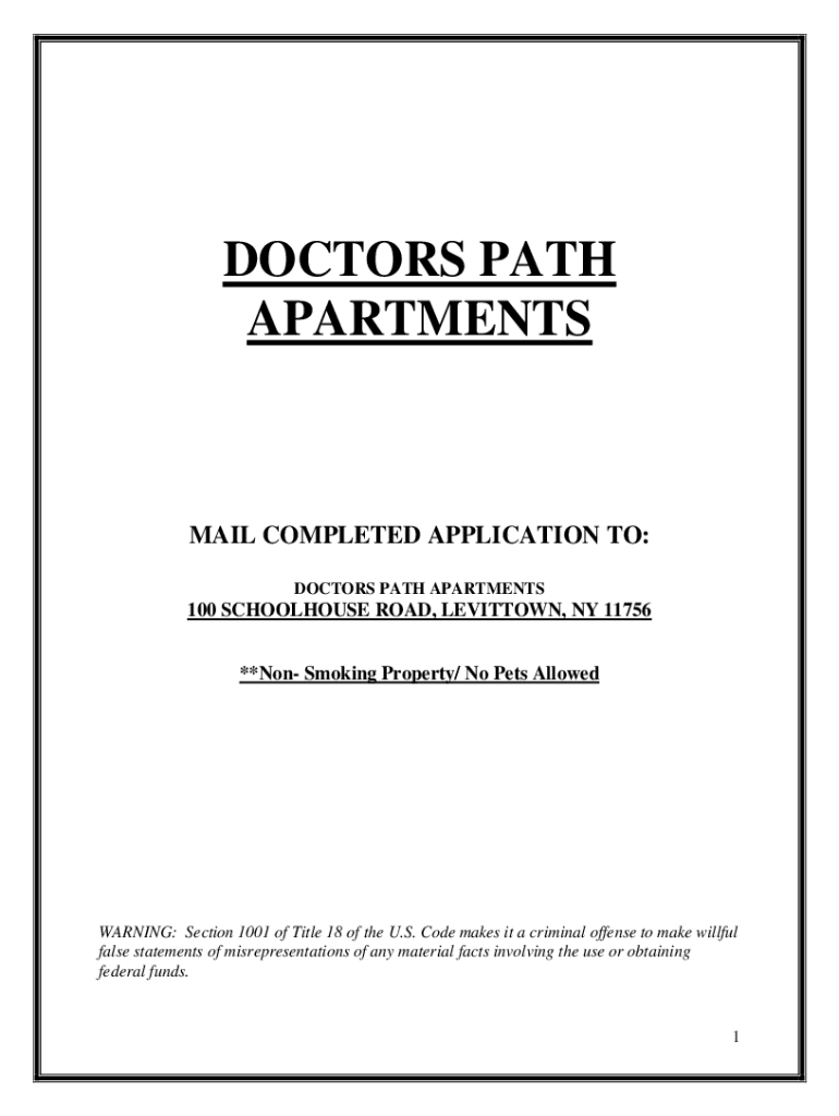 Fillable Online DOCTORS PATH APARTMENTS Fax Email Print pdfFiller