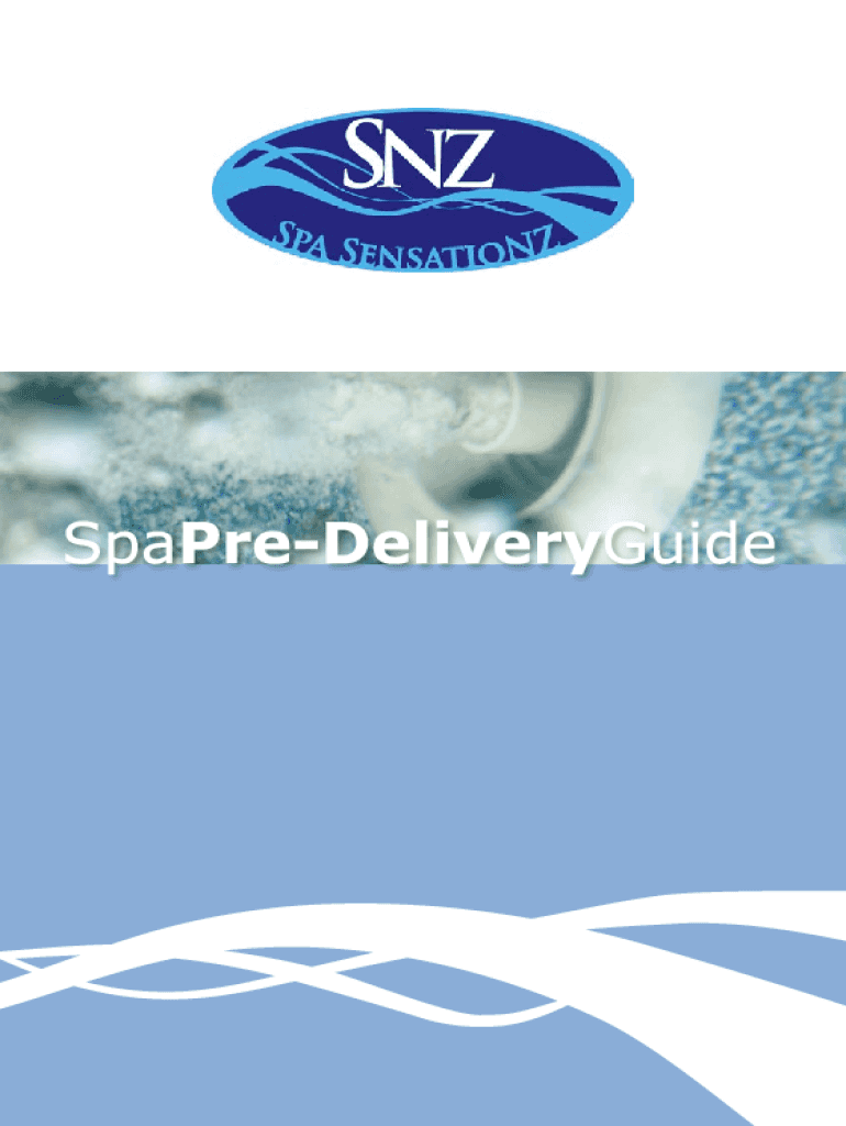 Fillable Online Hot Tub Outpost PreDelivery Guide Fax Email Print