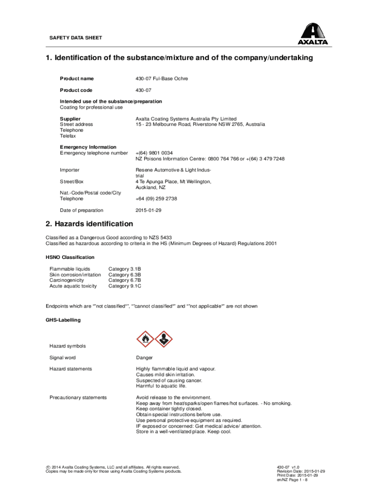 Fillable Online Nason FulBase Basecoat (IF Quality) Axalta Fax Email