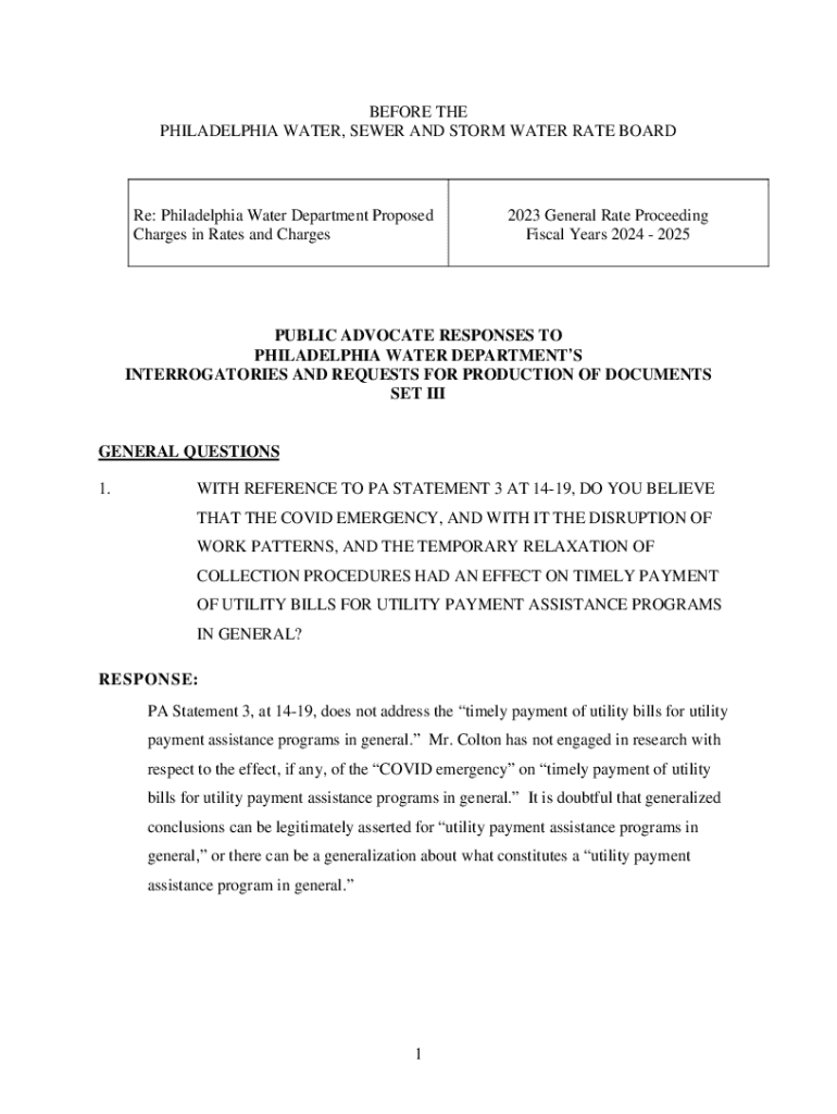 Fillable Online Philadelphia Water Department Proposed Charges in Fax Email Print pdfFiller