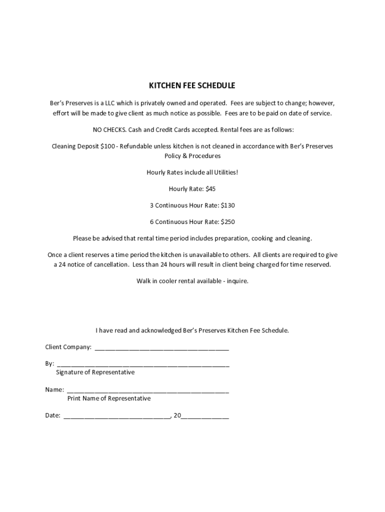 Fillable Online KITCHEN OPERATING AGREEMENT Fax Email Print pdfFiller