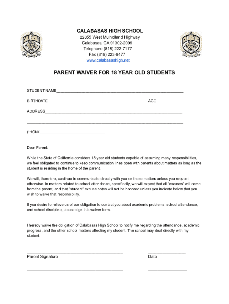 Fillable Online Calabasas High School Directory Details Fax Email