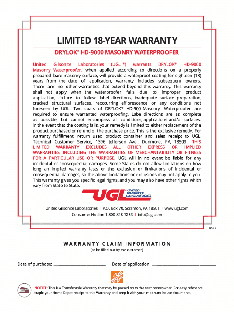 Fillable Online DRYLOK Original Masonry Waterproofer Product Data Sheet