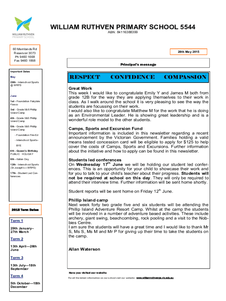 Fillable Online William Ruthven Primary School Facts Good Schools