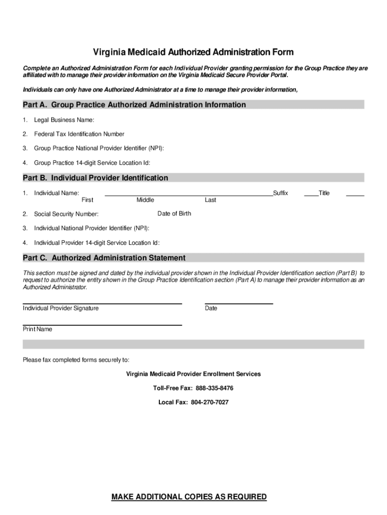 Fillable Online Virginia Medicaid Reassignment of Benefits Form Fax