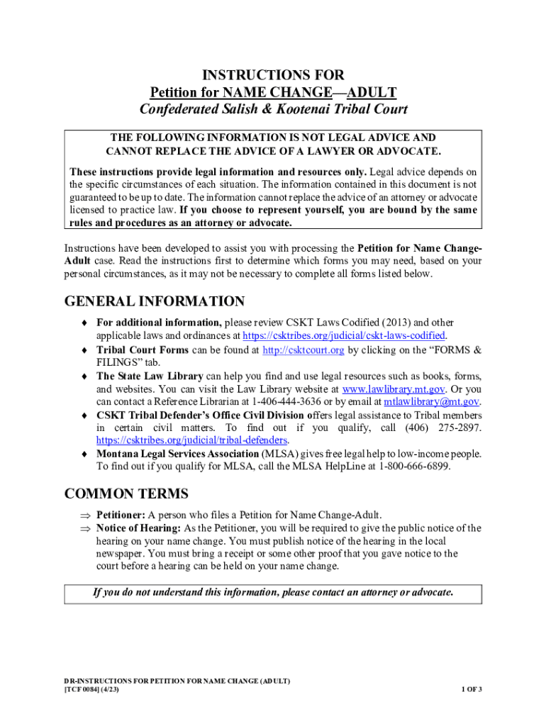 Fillable Online Tribal Court Resources for Name and Gender Change Fax