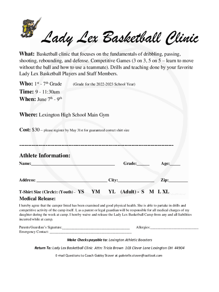 Fillable Online What Basketball clinic that focuses on the