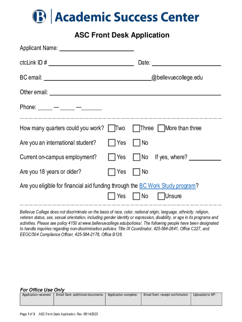 Fillable Online Front Desk Application and Supplement rev 4.25.23.docx