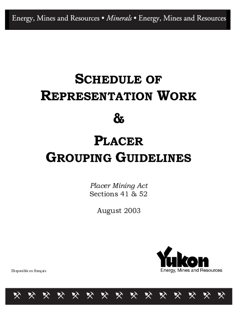 Fillable Online Placer schedule of representation work Placer Mining