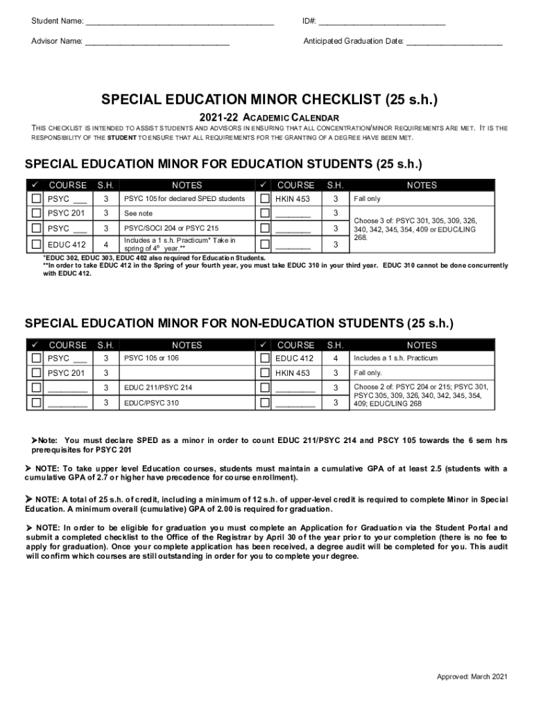Fillable Online GEOGRAPHY MAJOR CHECKLIST (122 s.h.) Fax Email Print