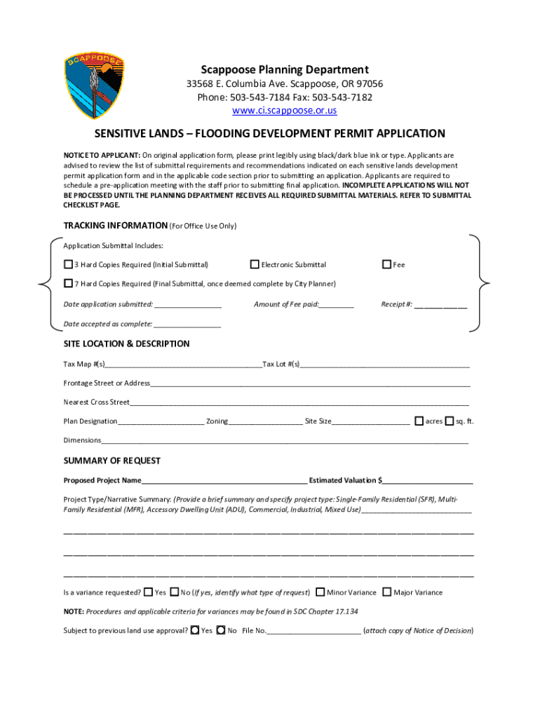 Fillable Online Scappoose City Manager, 33568 E Columbia Ave Fax