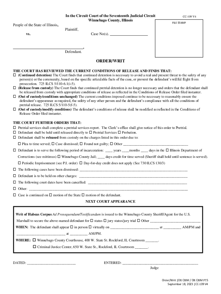 Fillable Online Winnebago County Circuit Court Civil Docket Courtroom 426 Fax Email Print