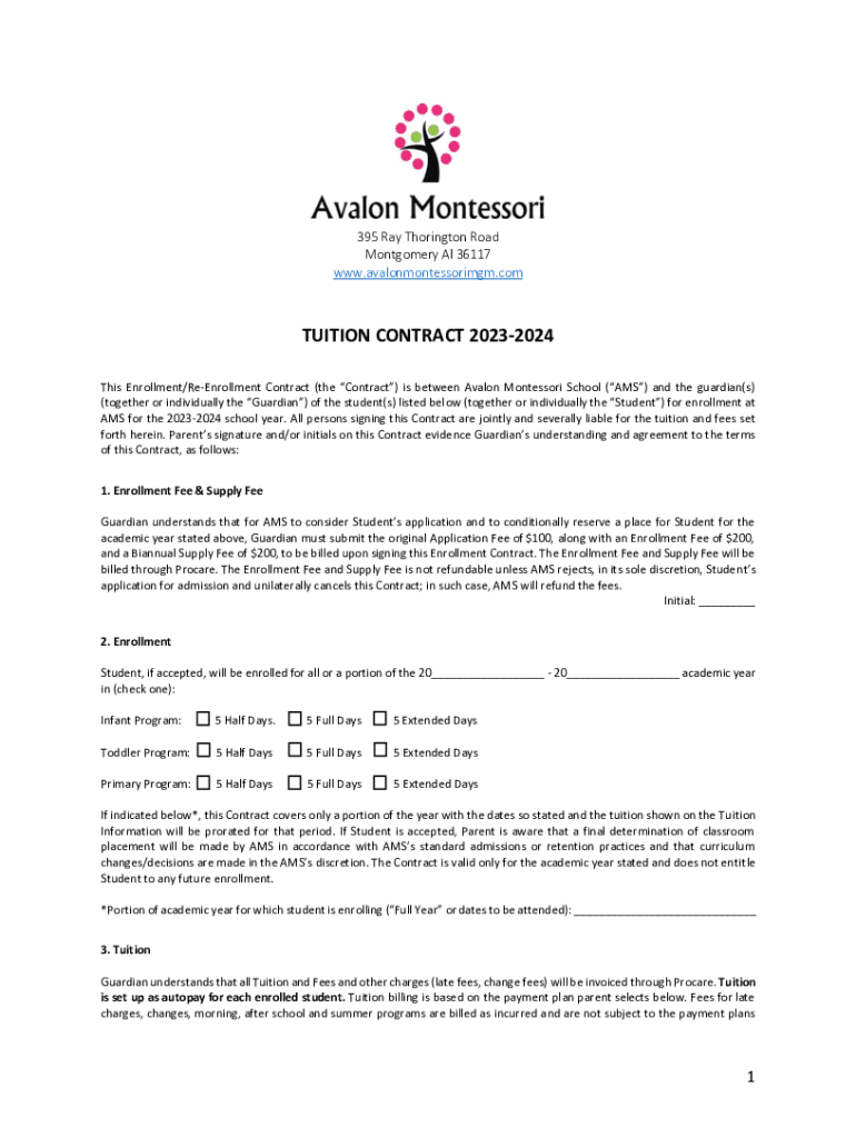 Fillable Online Avalon Montessori of Montgomery Ray Thorington Fax