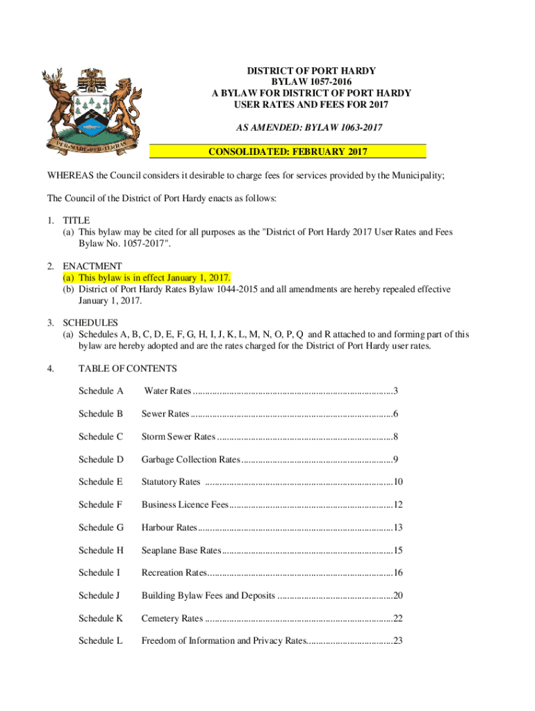 Fillable Online FeesandChargesBylawBL2927.pdf Fax Email Print