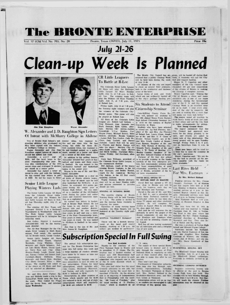 Fillable Online The BRONTE ENTERPRISE Fax Email Print pdfFiller