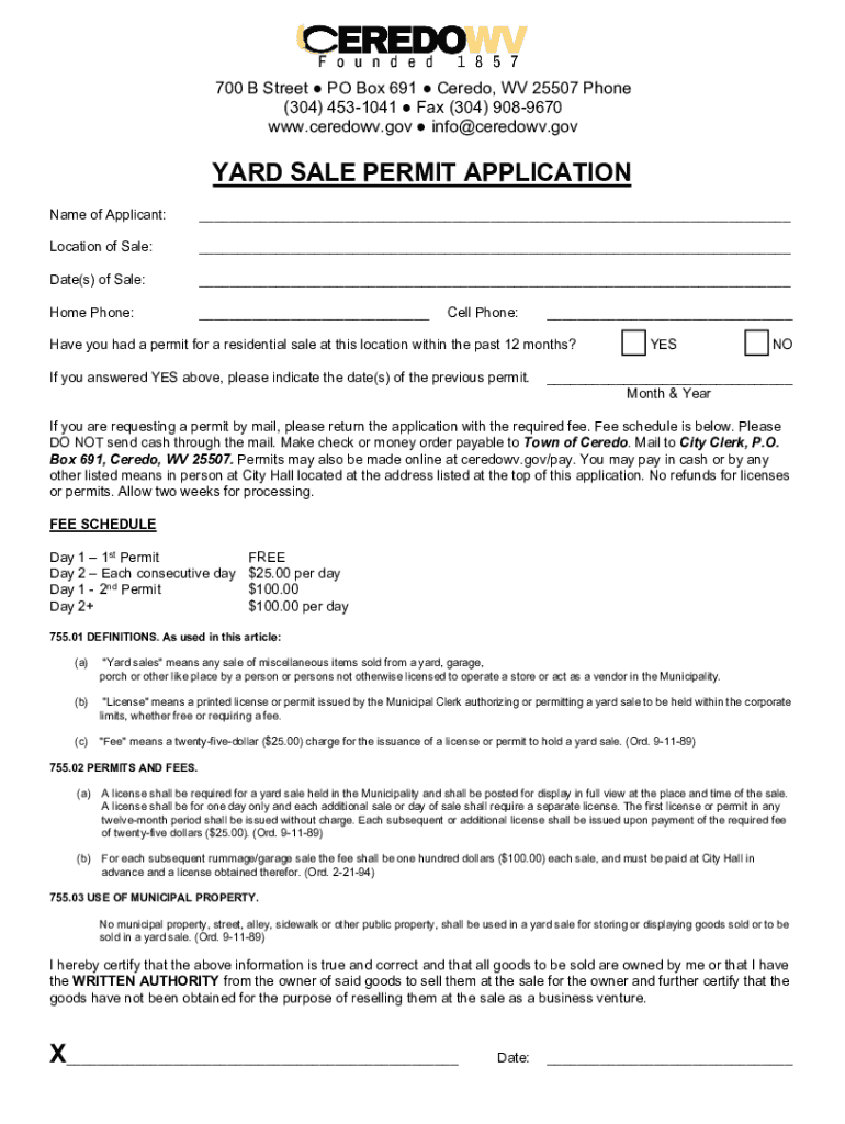 Fillable Online Police Department Ceredo West Virginia Fax Email Print pdfFiller