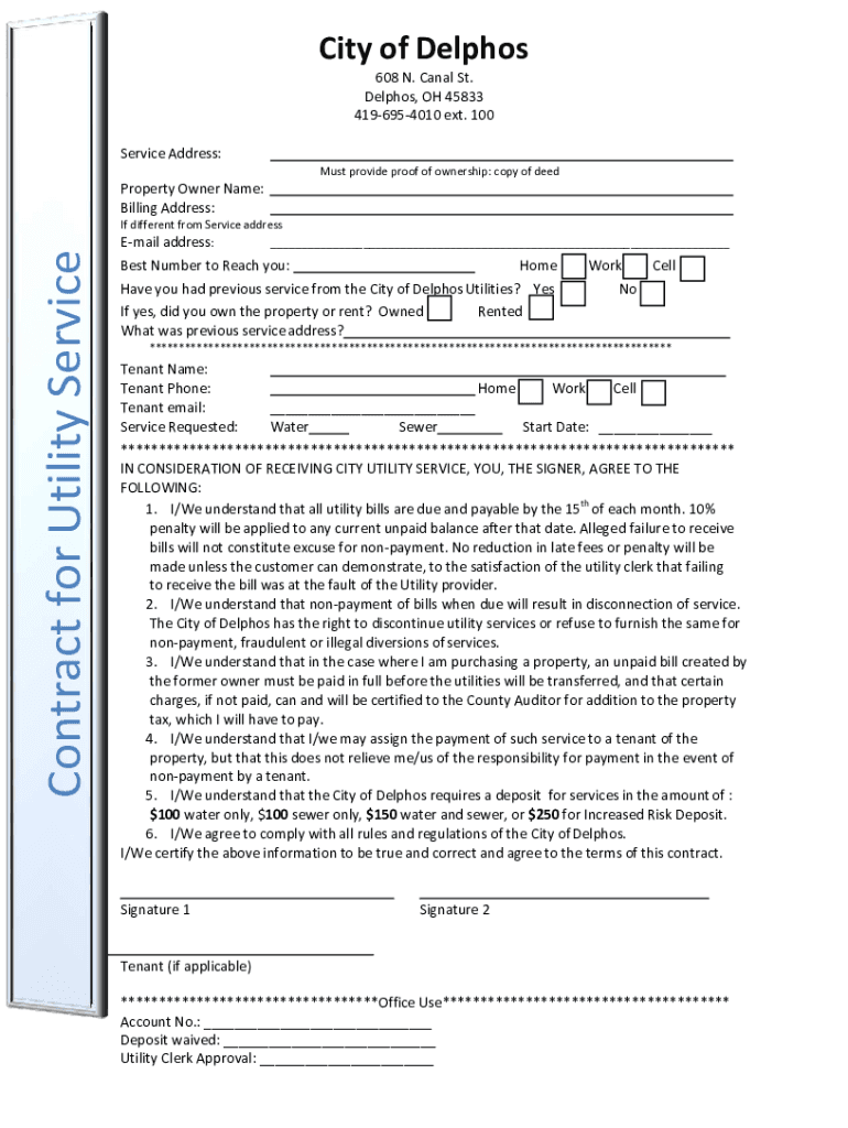 Fillable Online Fillable Online Delphos City Of Municipal Building 608
